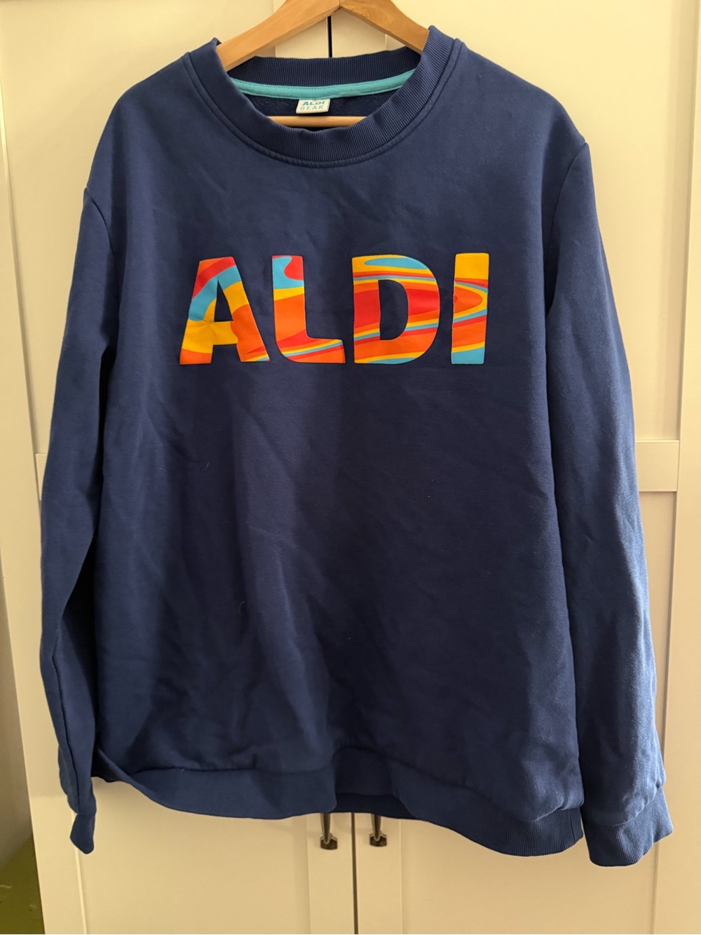 Aldi Navy Logo Crewneck Sweatshirt
